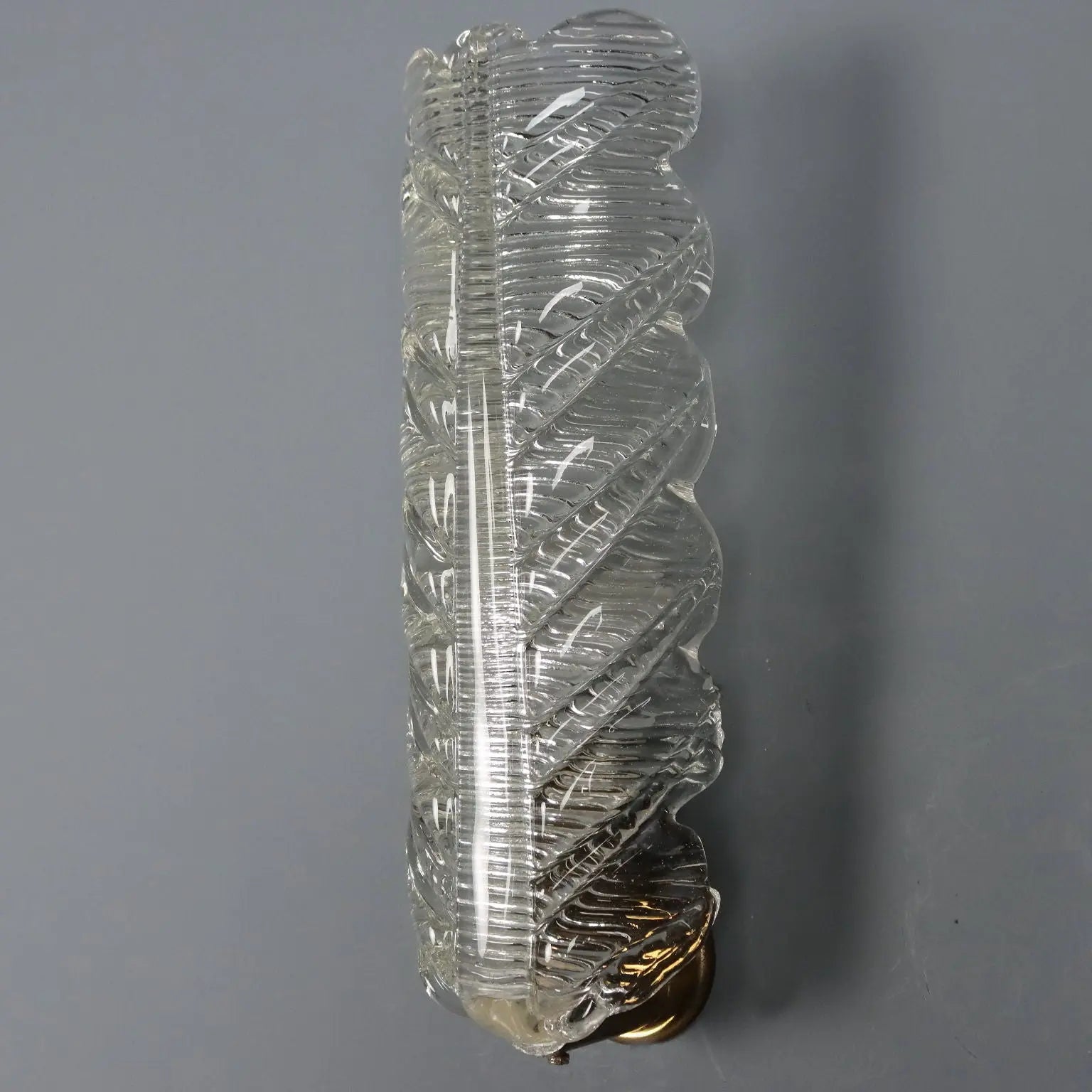 1950s Brass and Glass Wall Lamps