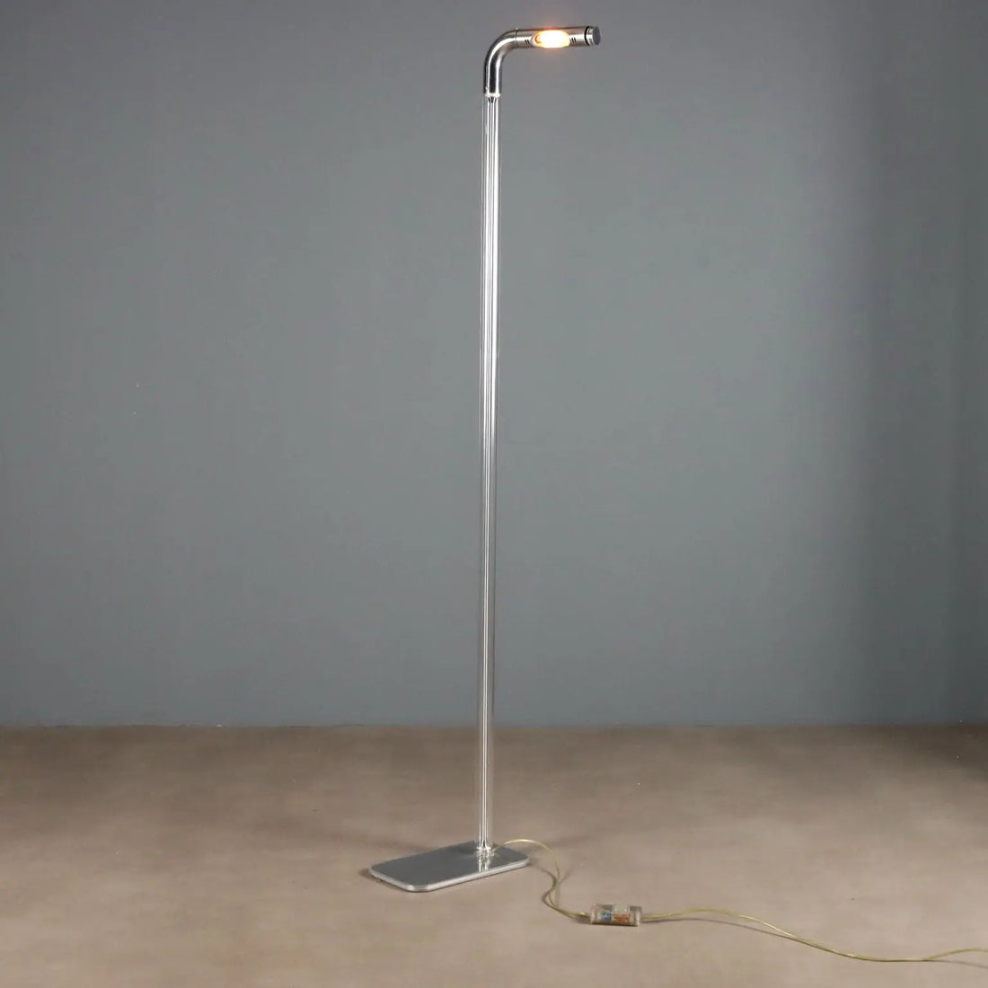 Glass and Metal Floor Lamp with Rotating Diffuser