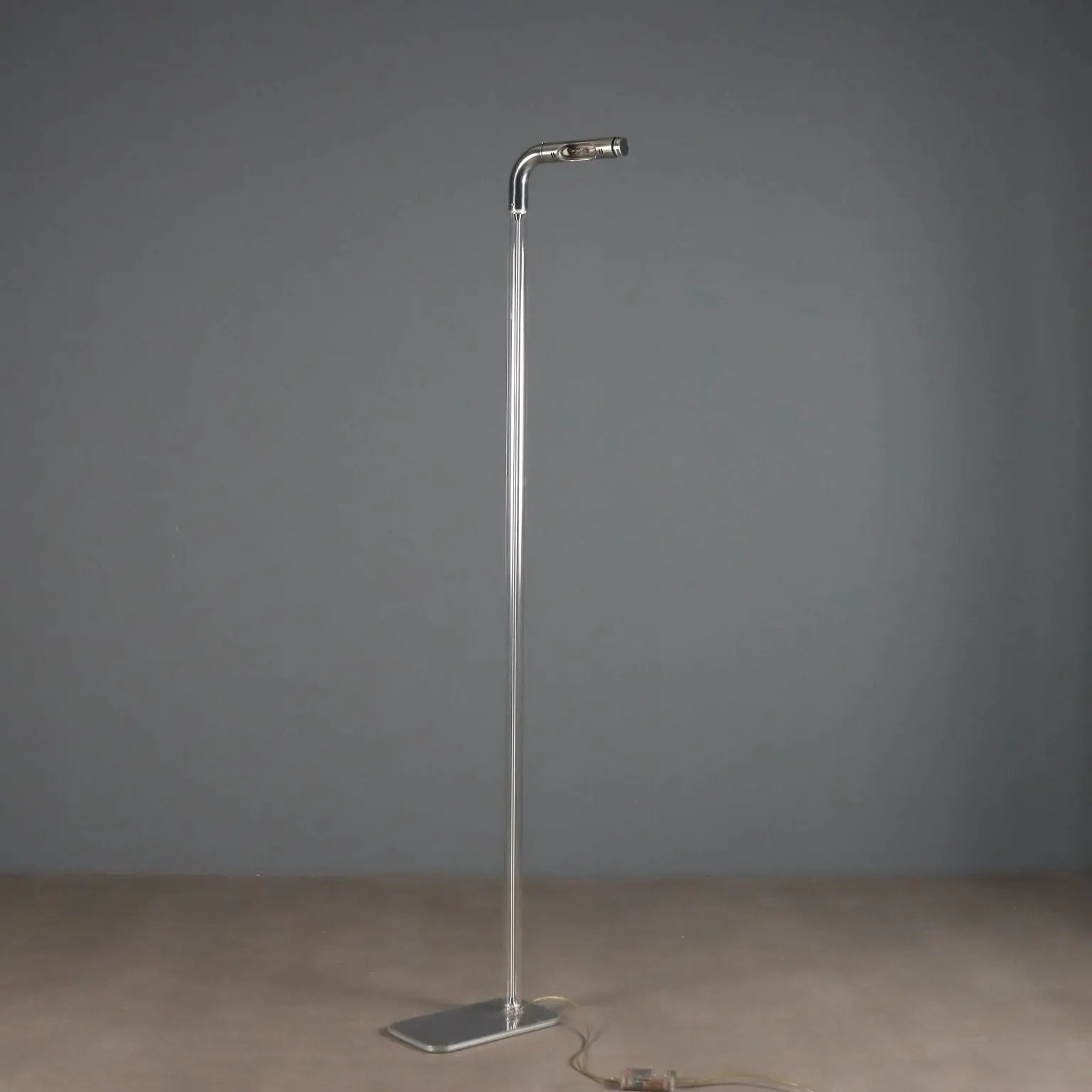Glass and Metal Floor Lamp with Rotating Diffuser
