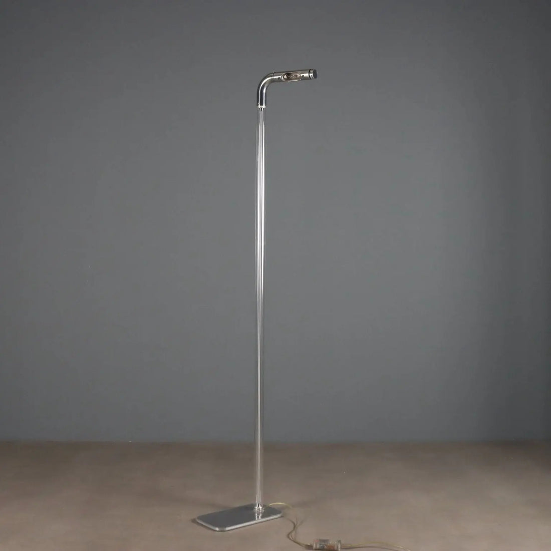 Glass and Metal Floor Lamp with Rotating Diffuser