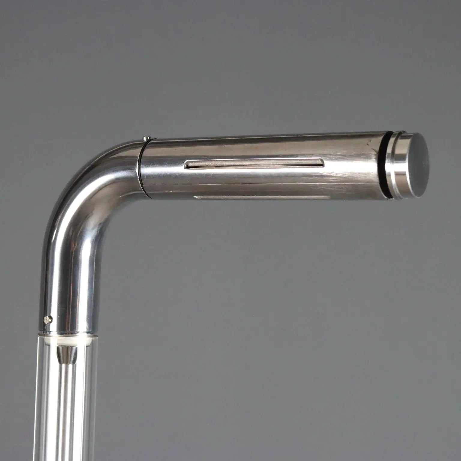 Glass and Metal Floor Lamp with Rotating Diffuser