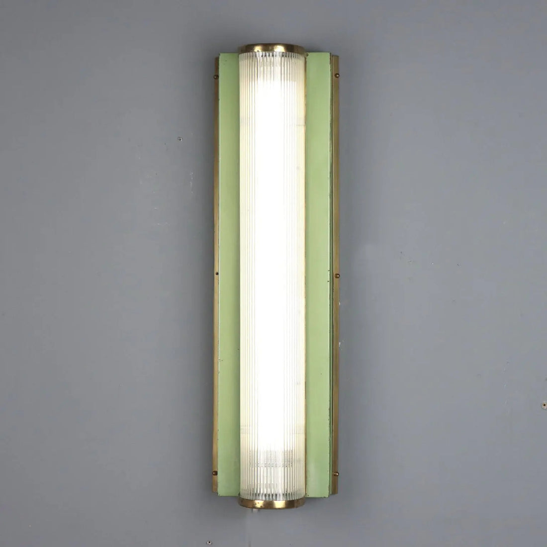 Vintage Wall Lamp Brass Glass Design Italy 1940s-1950s