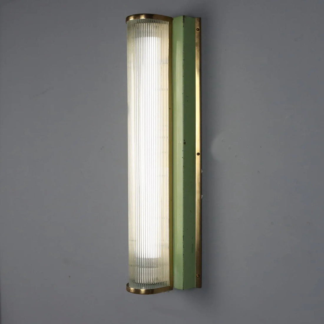 Vintage Wall Lamp Brass Glass Design Italy 1940s-1950s