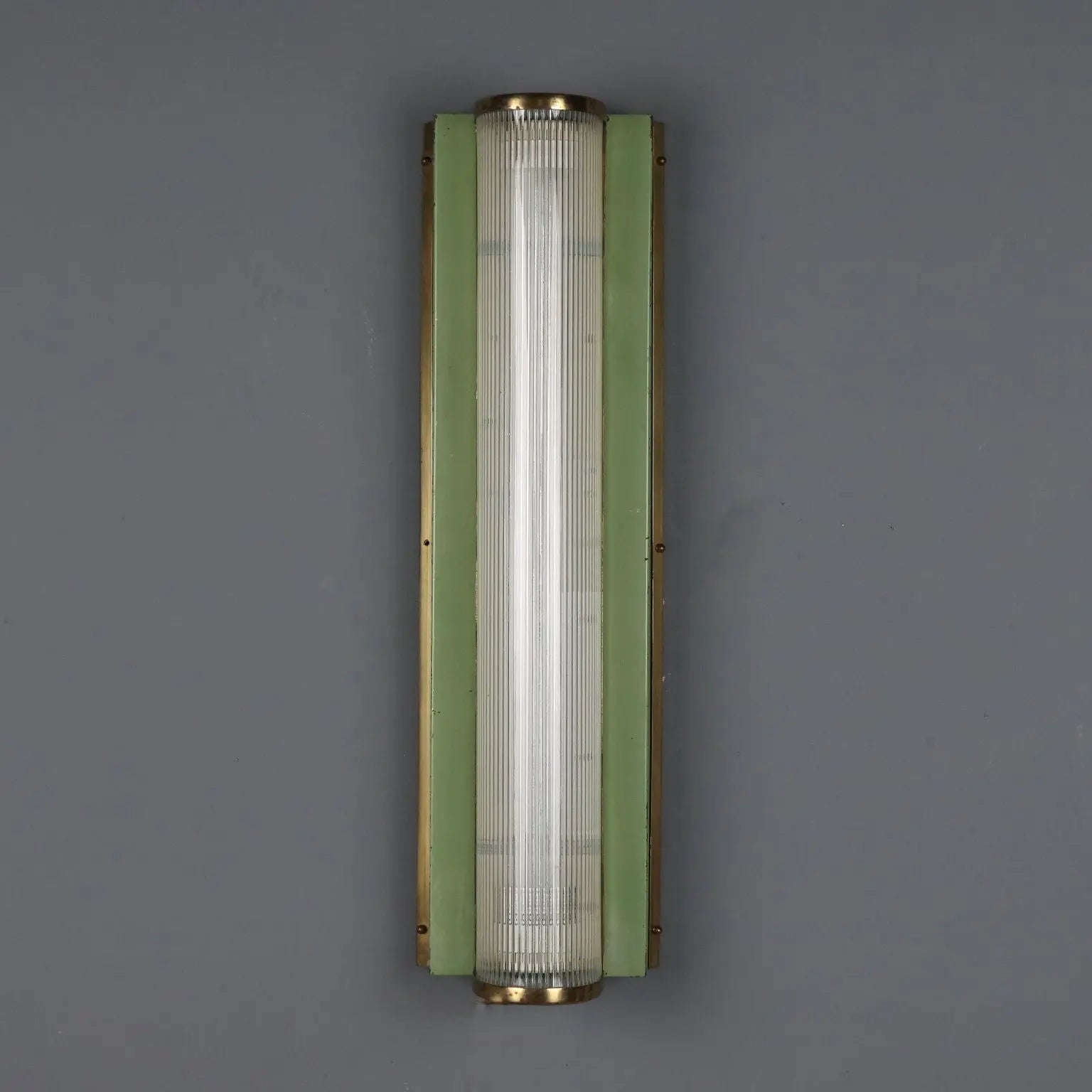 Vintage Wall Lamp Brass Glass Design Italy 1940s-1950s