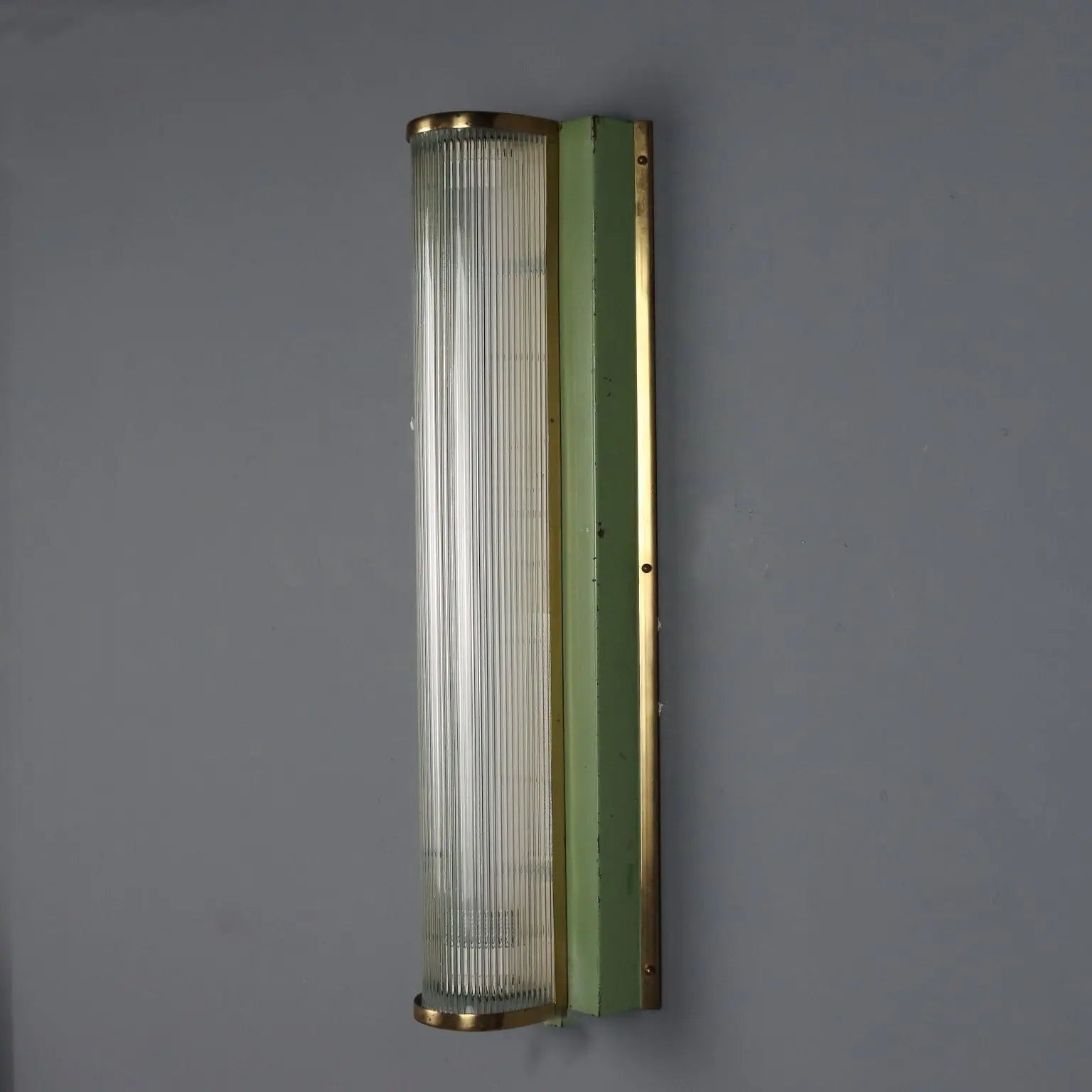 Vintage Wall Lamp Brass Glass Design Italy 1940s-1950s