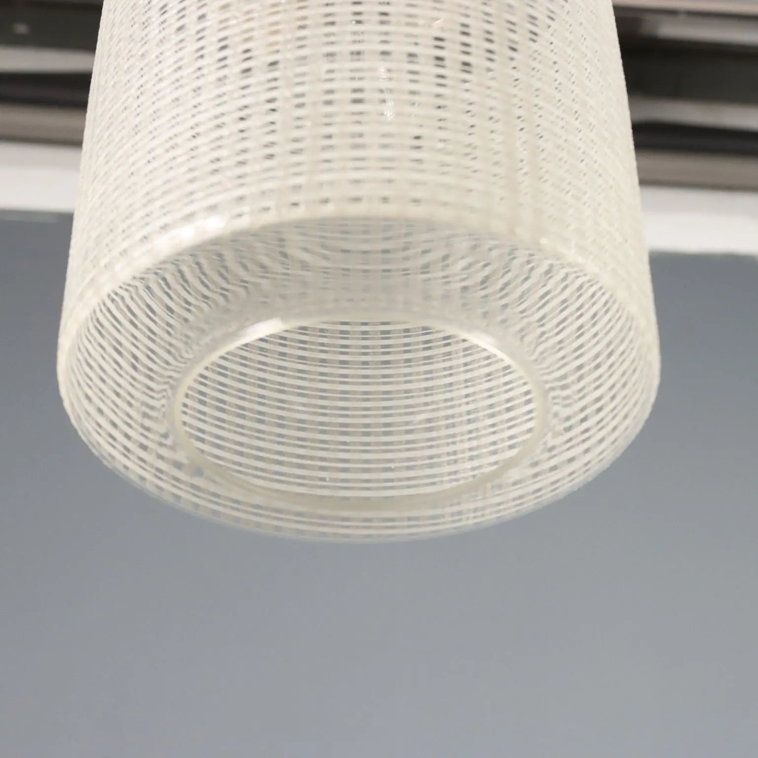Vintage Wooden and Glass Ceiling Lamp 1960s-70s