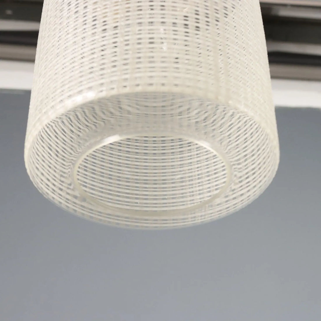 Vintage Wooden and Glass Ceiling Lamp 1960s-70s