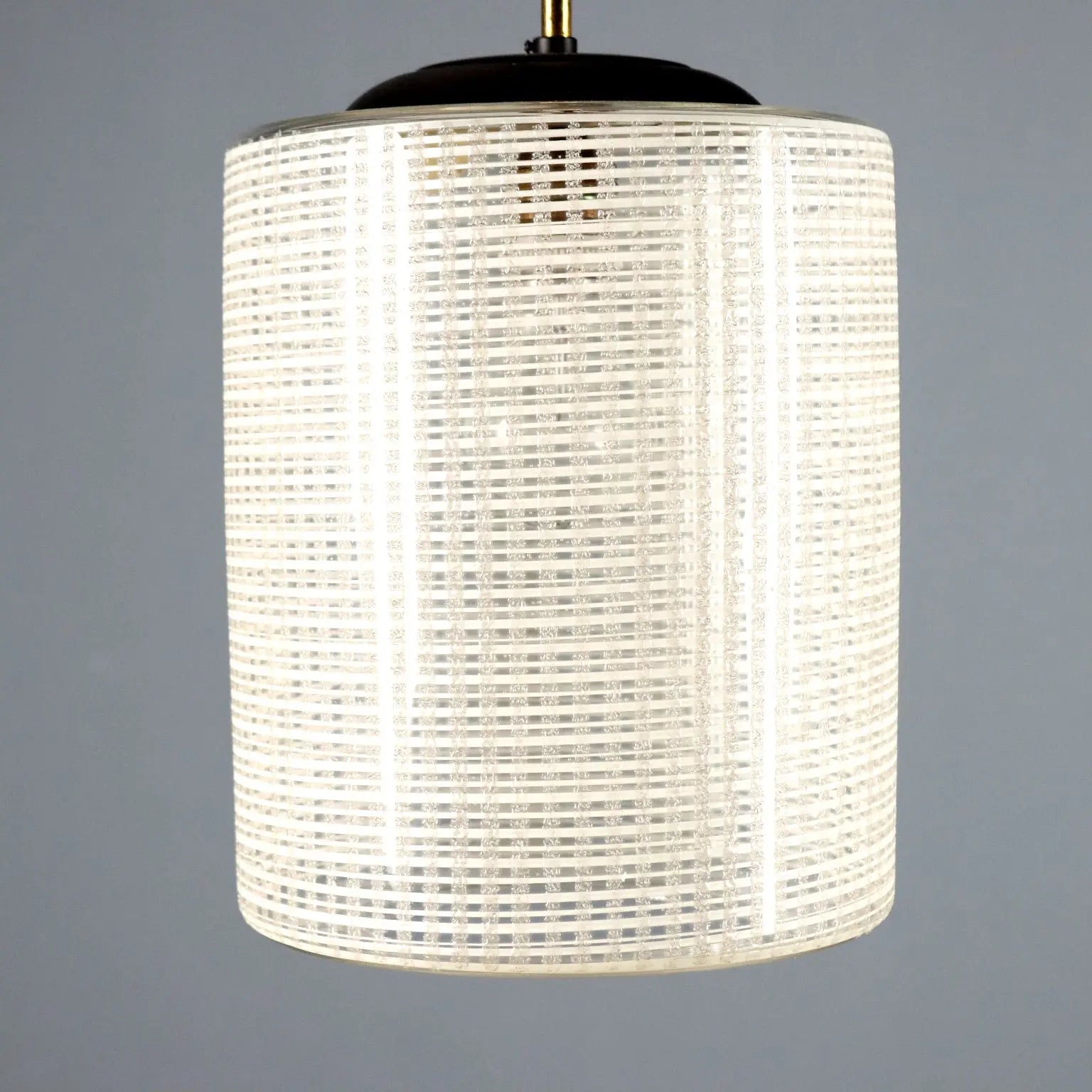 Vintage Wooden and Glass Ceiling Lamp 1960s-70s