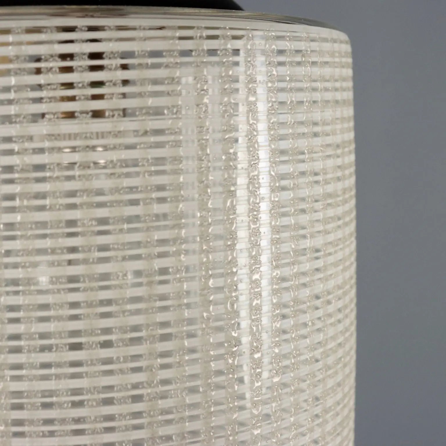 Vintage Wooden and Glass Ceiling Lamp 1960s-70s