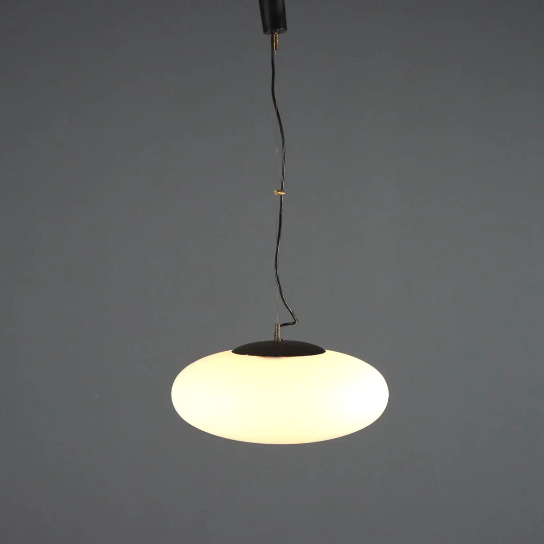 1960s UFO Chandelier in Opaline Glass
