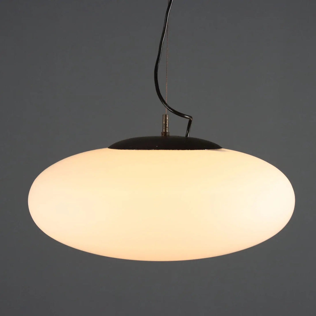 1960s UFO Chandelier in Opaline Glass