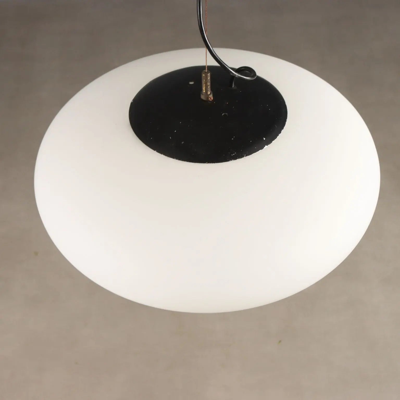 1960s UFO Chandelier in Opaline Glass