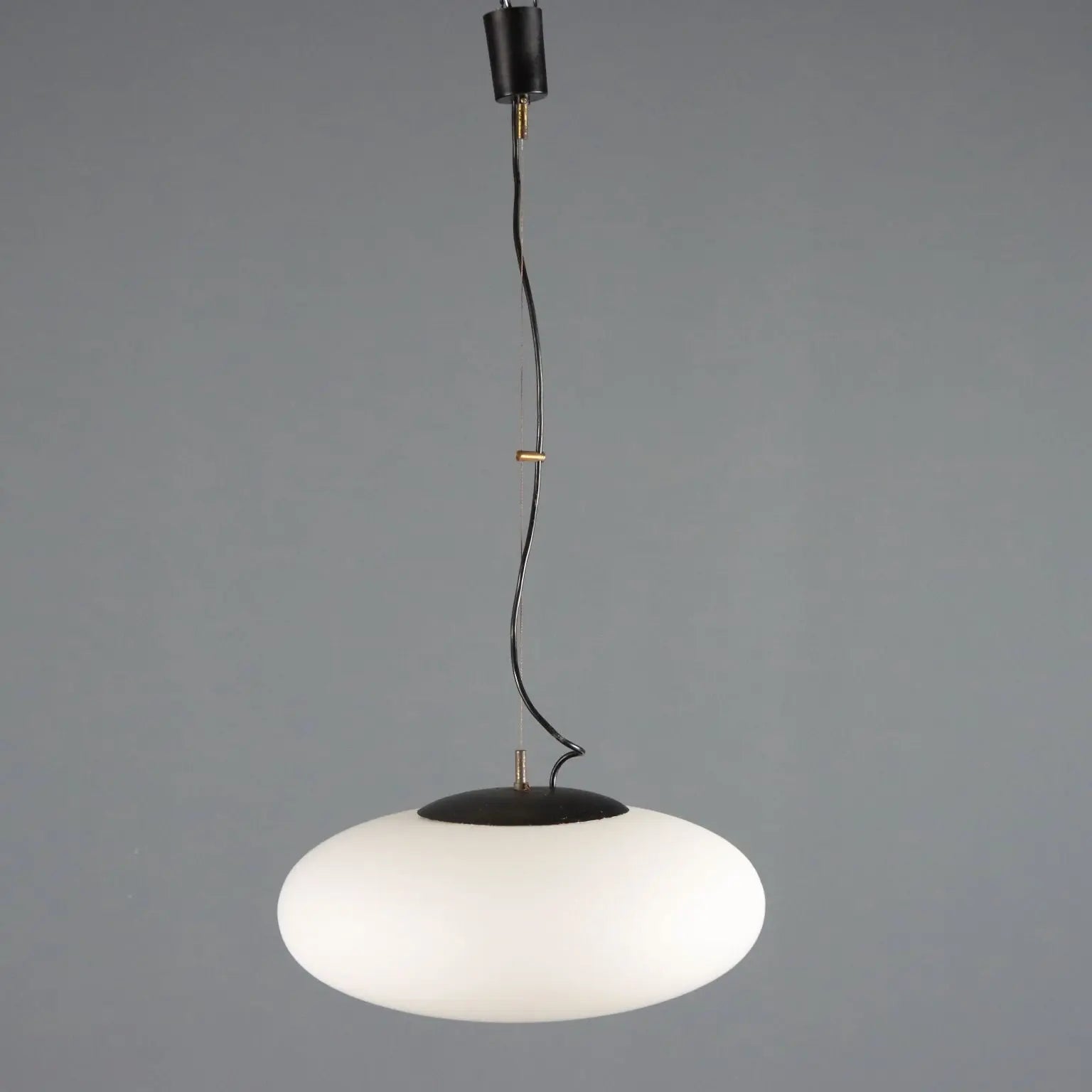 1960s UFO Chandelier in Opaline Glass