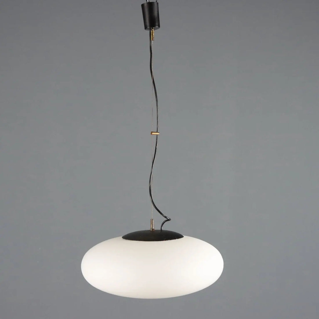 1960s UFO Chandelier in Opaline Glass
