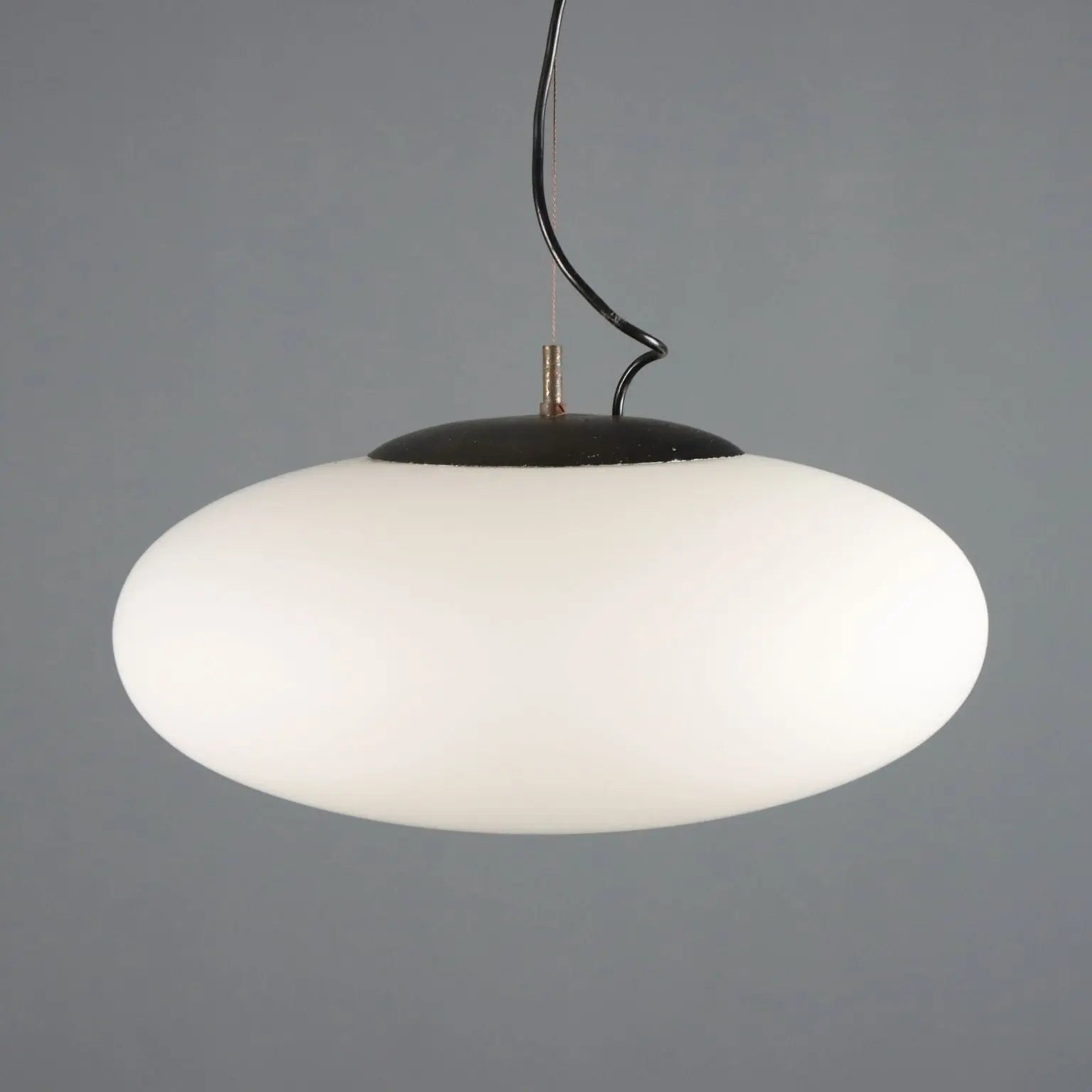 1960s UFO Chandelier in Opaline Glass