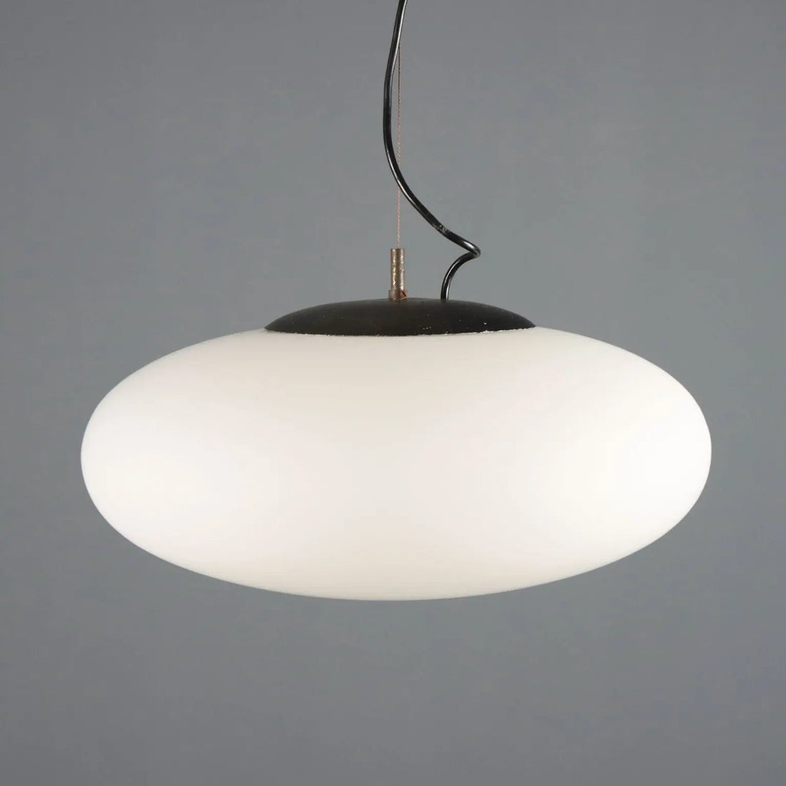 1960s UFO Chandelier in Opaline Glass