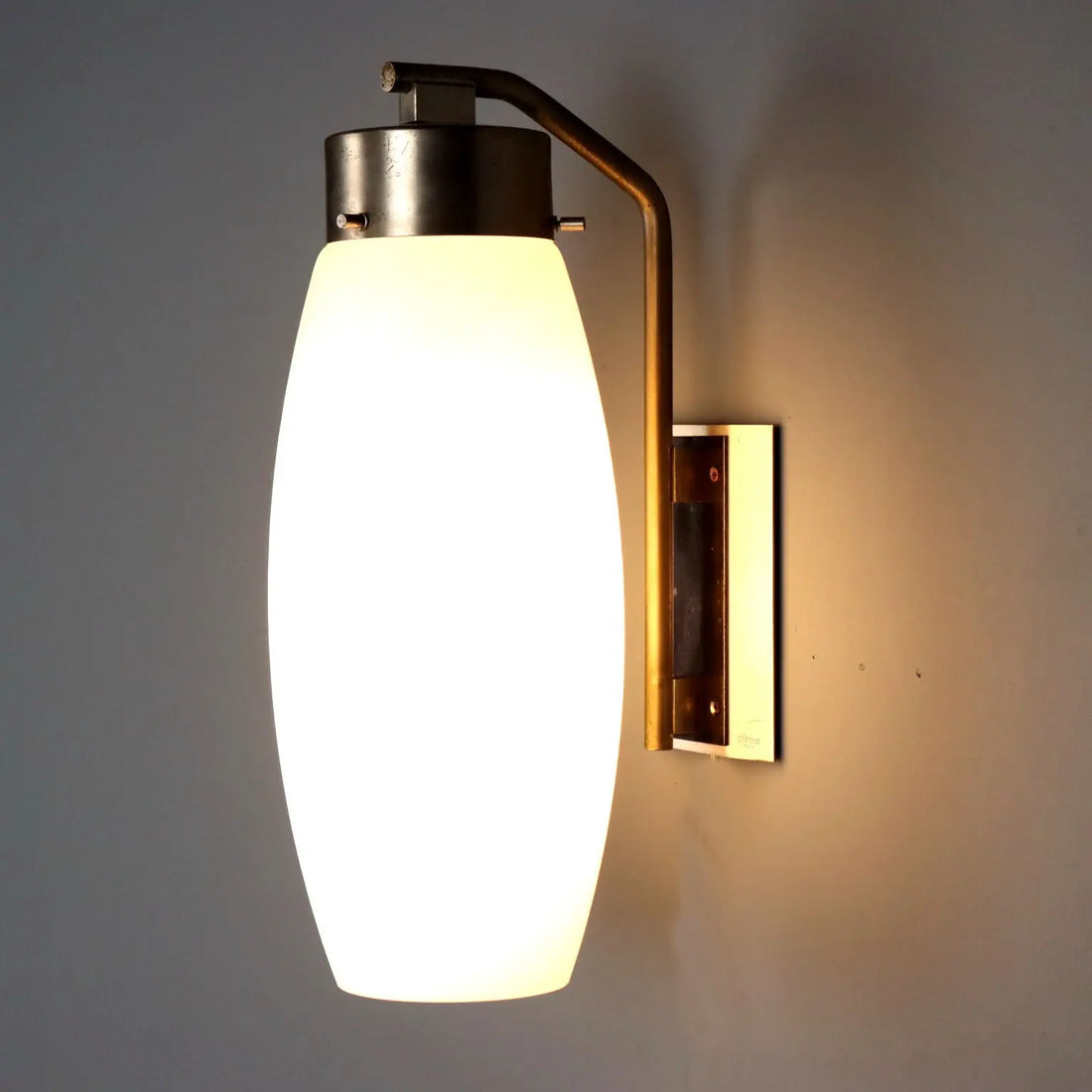 1960s Stilnovo Wall Lamp in Opaline Glass