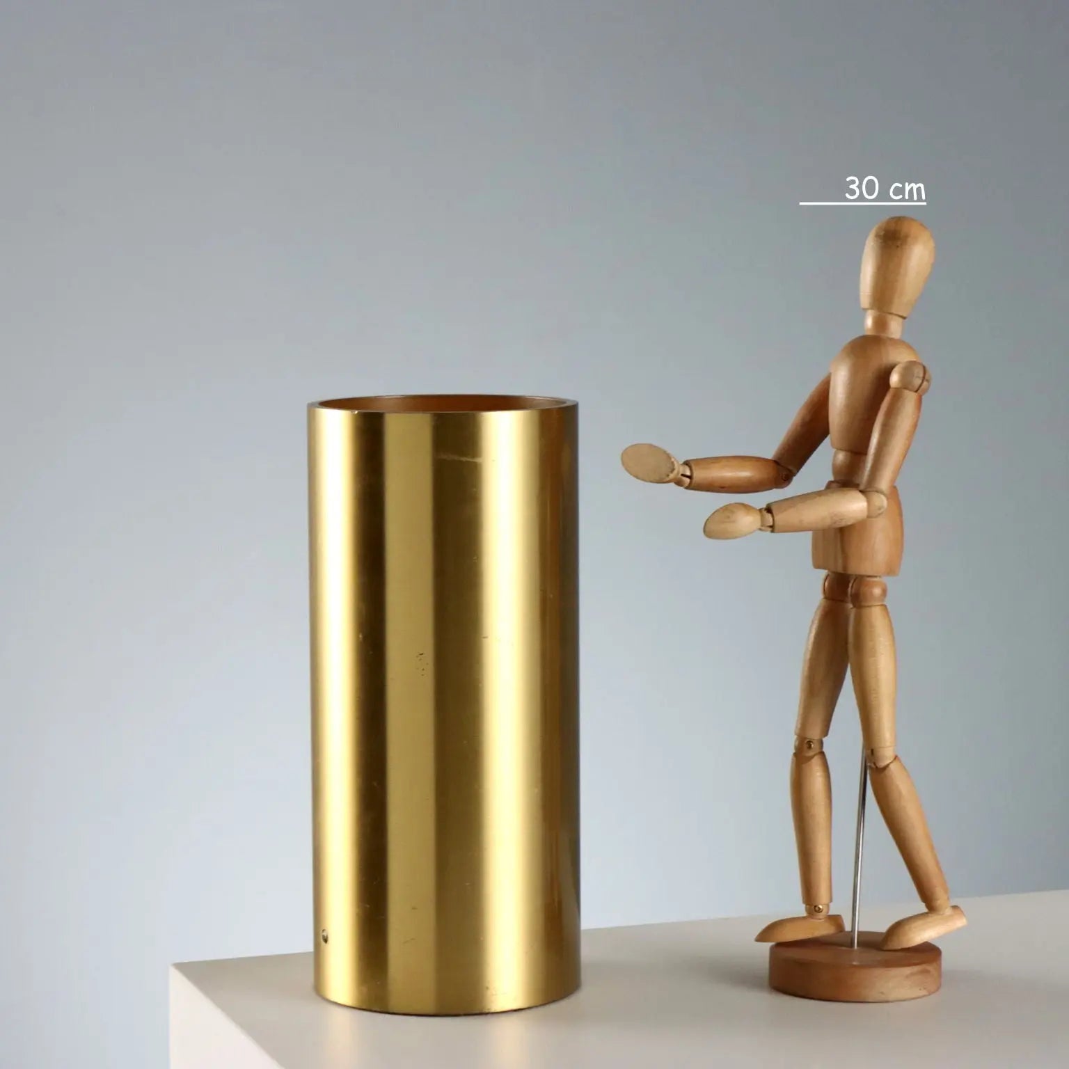 Vintage Table Lamp Brass Minimal Design Italy 1960s-1970s