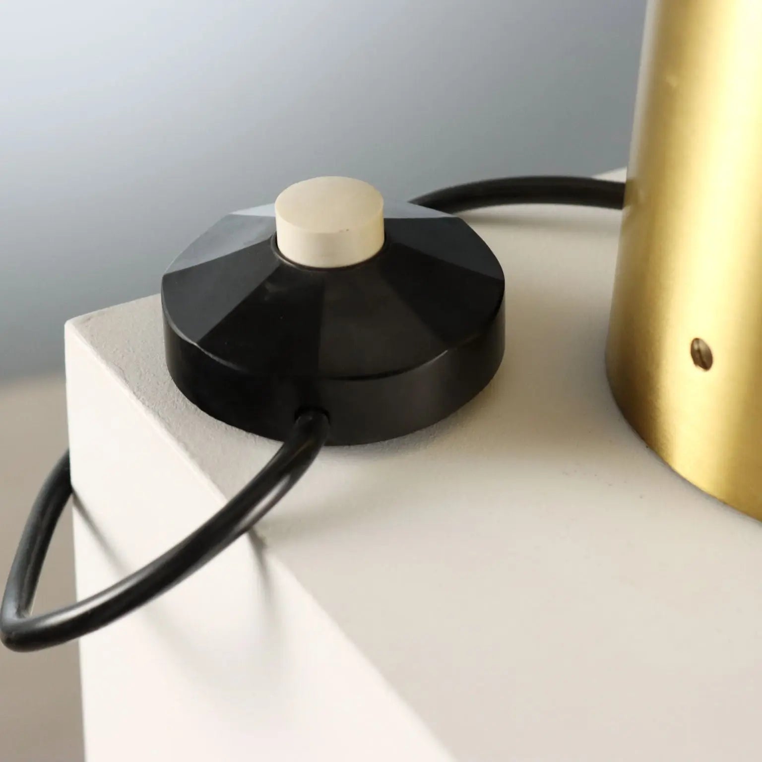 Vintage Table Lamp Brass Minimal Design Italy 1960s-1970s