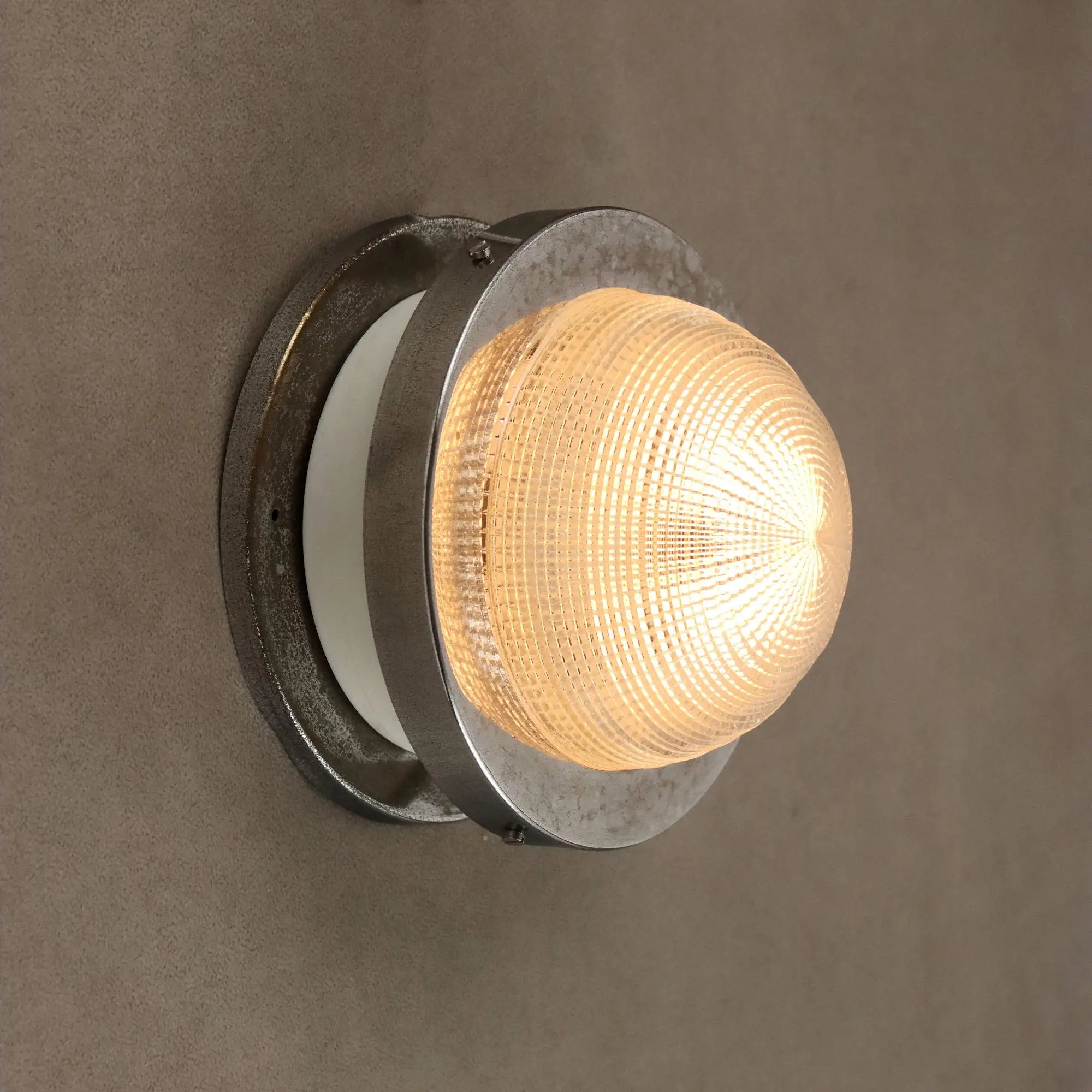 Vintage Wall Lamp Aluminium Glass Design Italy 1960s