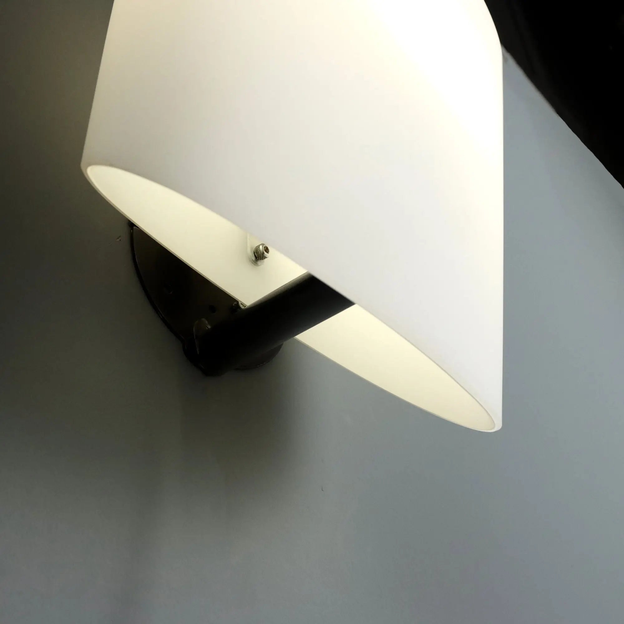 Vintage Wall Lamp Opaline Glass Design Italy 1980s
