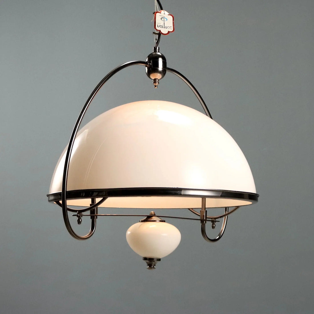 Vintage Ceiling Lamp Murano Glass Metal Design Italy 1970s-1980s