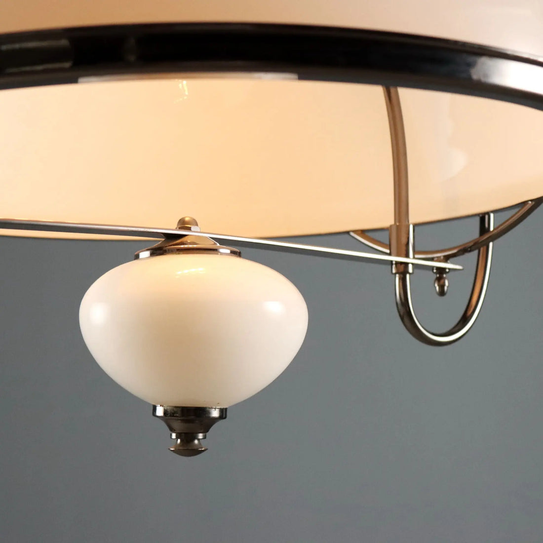 Vintage Ceiling Lamp Murano Glass Metal Design Italy 1970s-1980s