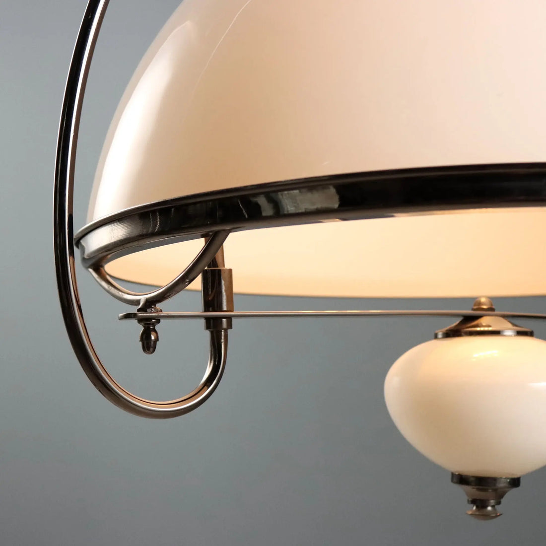 Vintage Ceiling Lamp Murano Glass Metal Design Italy 1970s-1980s