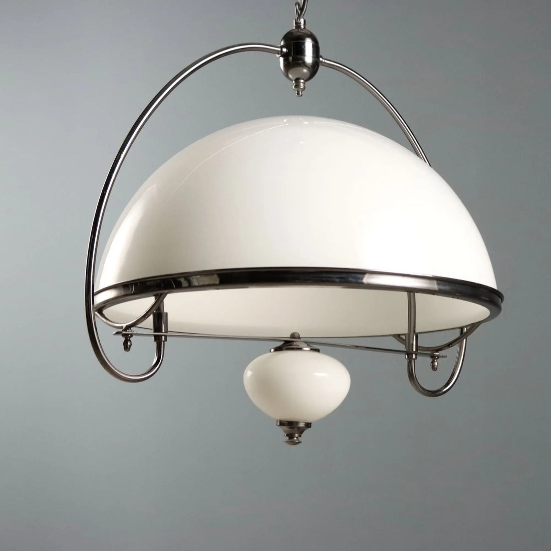 Vintage Ceiling Lamp Murano Glass Metal Design Italy 1970s-1980s