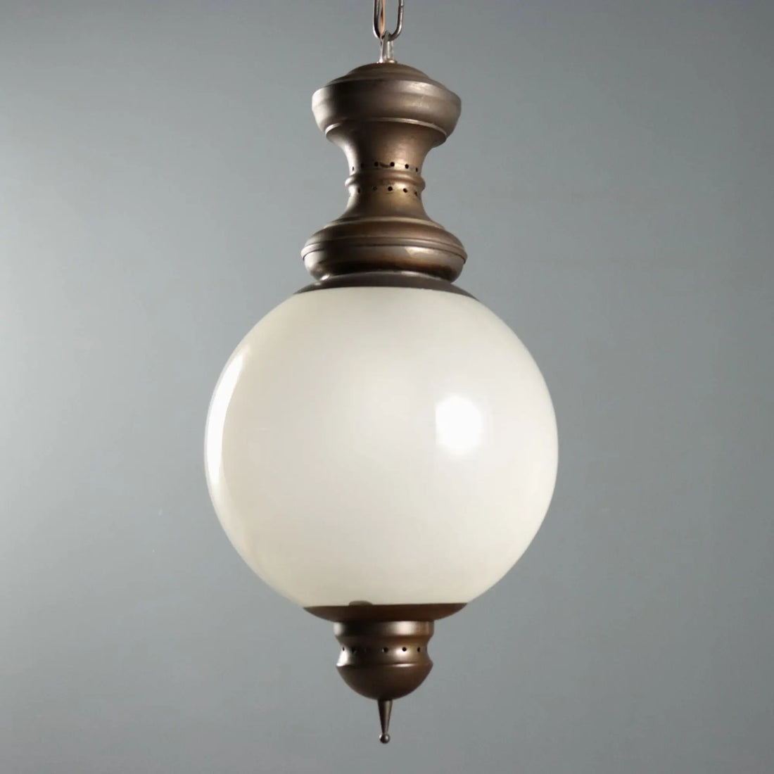 Vintage Ceiling Lamp Brass Glass Design Italy 1960s