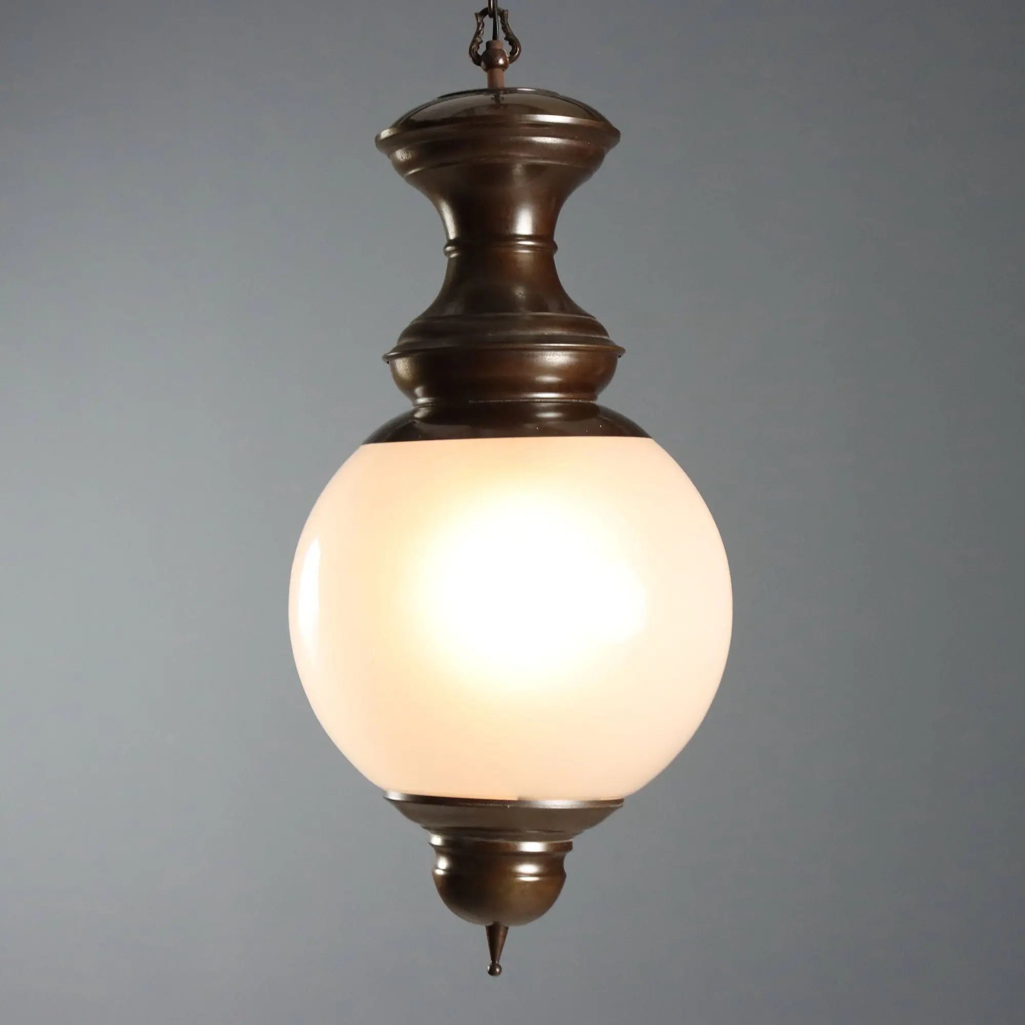 Vintage Ceiling Lamp Brass Glass Design Italy 1960s