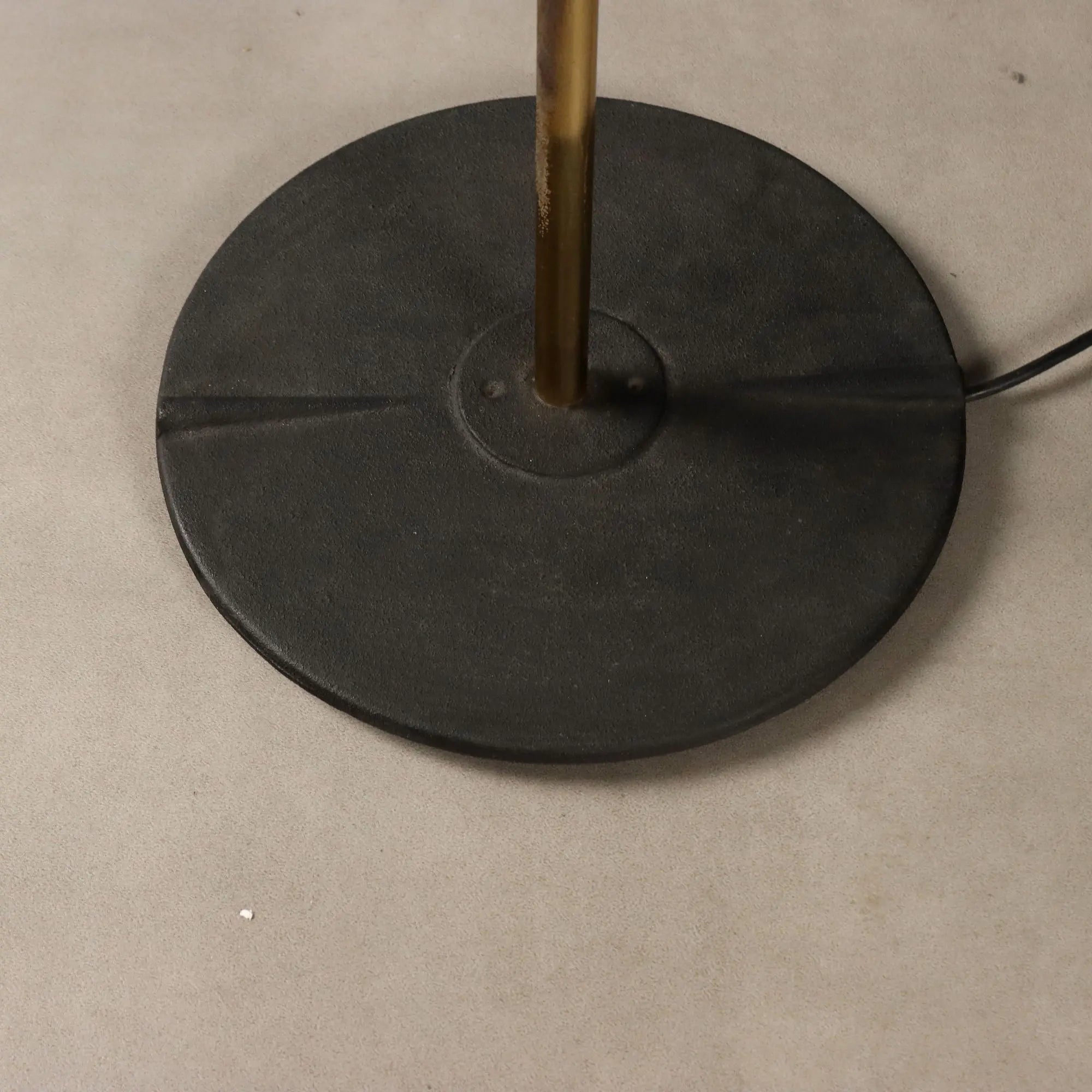 Vintage Floor Lamp Aluminium Cast Iron Brass Design 1980s