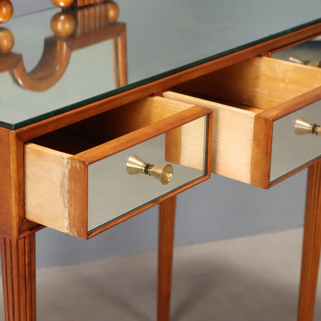 Vintage Dressing Table Painted Mahogany Mirror Italy XX Century | Modernism | Complete Furniture