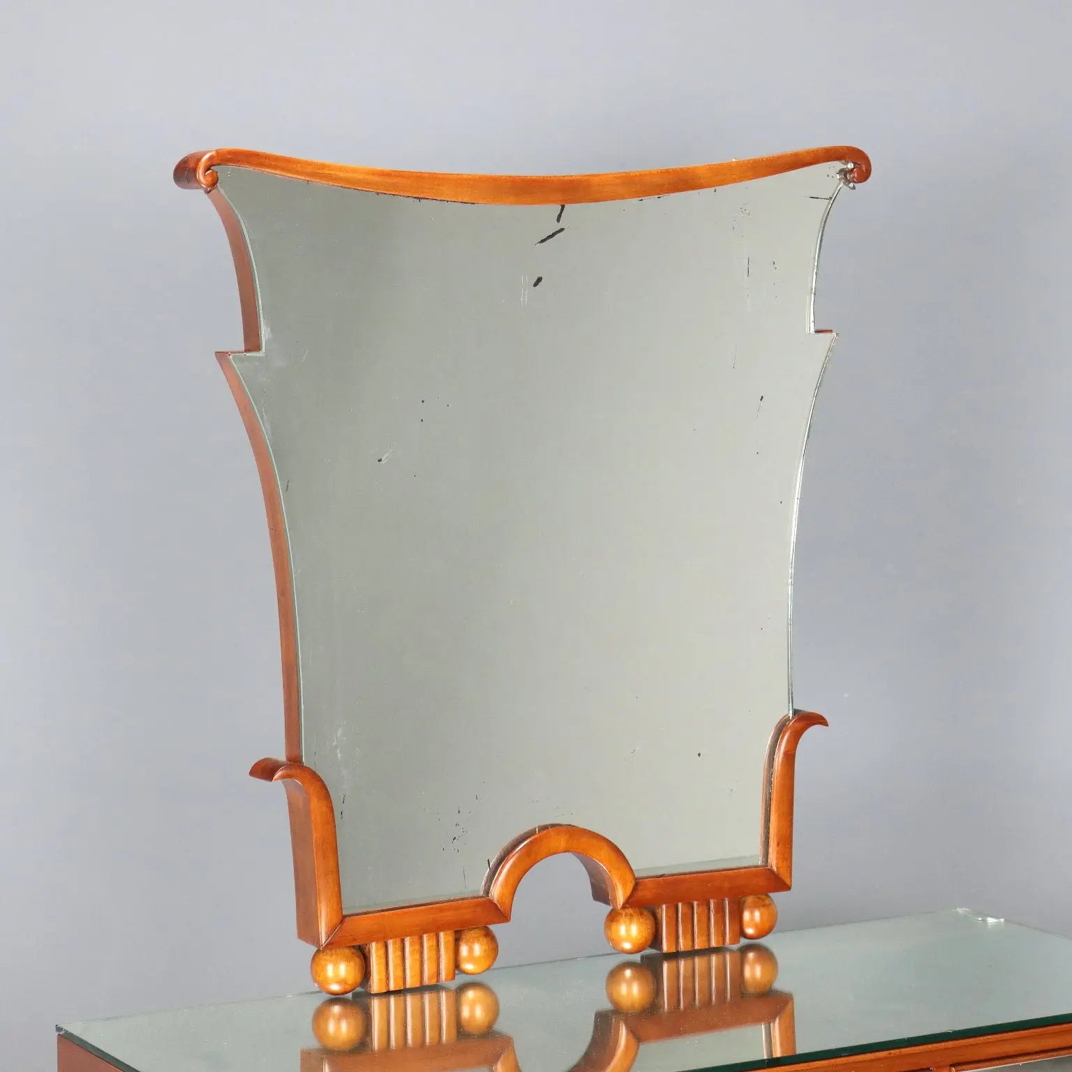 Vintage Dressing Table Painted Mahogany Mirror Italy XX Century | Modernism | Complete Furniture