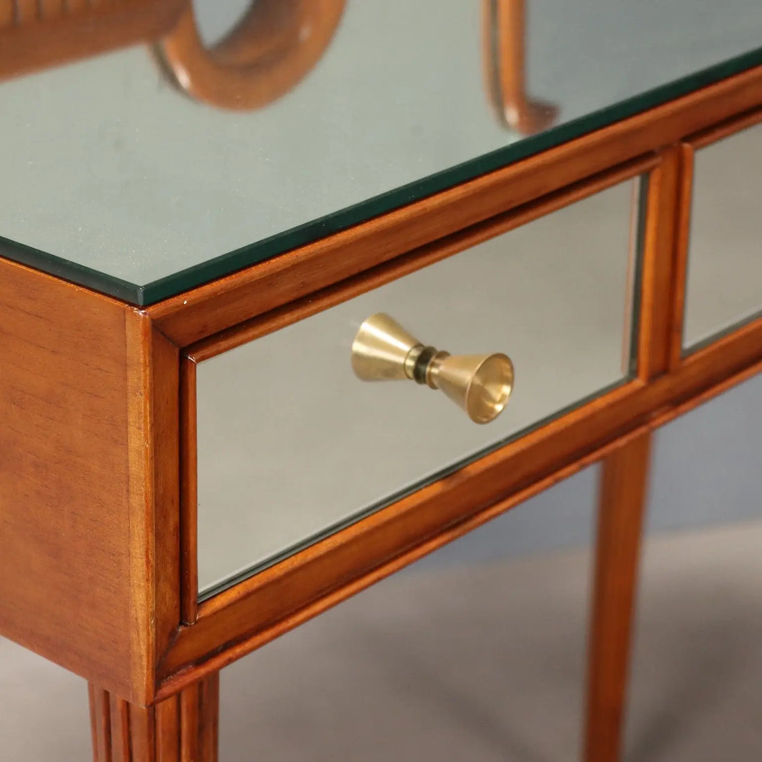 Vintage Dressing Table Painted Mahogany Mirror Italy XX Century | Modernism | Complete Furniture