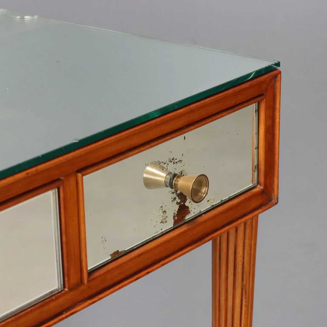 Vintage Dressing Table Painted Mahogany Mirror Italy XX Century | Modernism | Complete Furniture