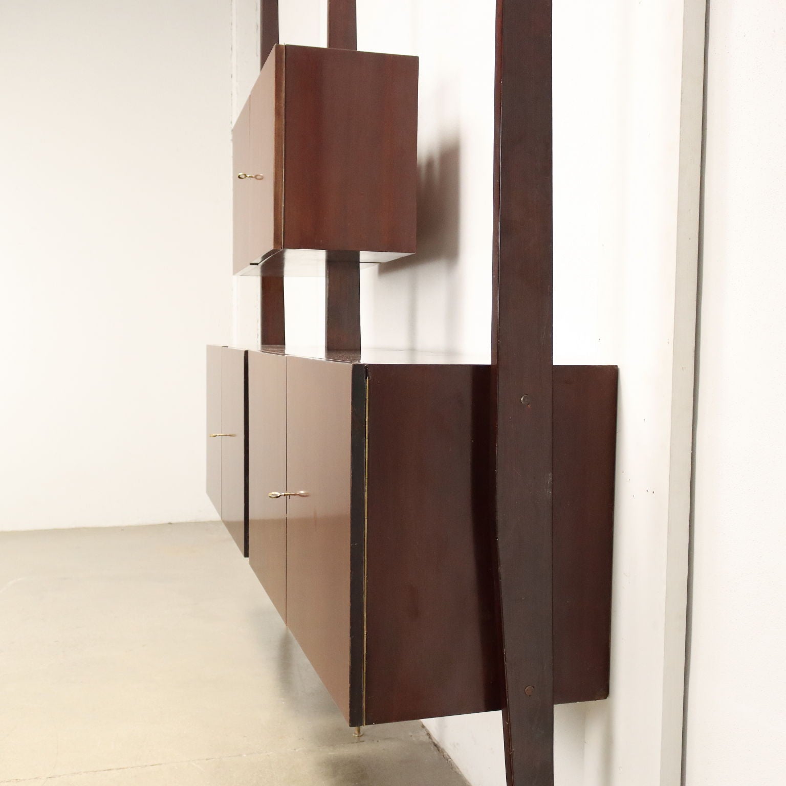 Vintage Wall Cabinet Beech Veneer Italy 1960s | Modernism  Bookcases