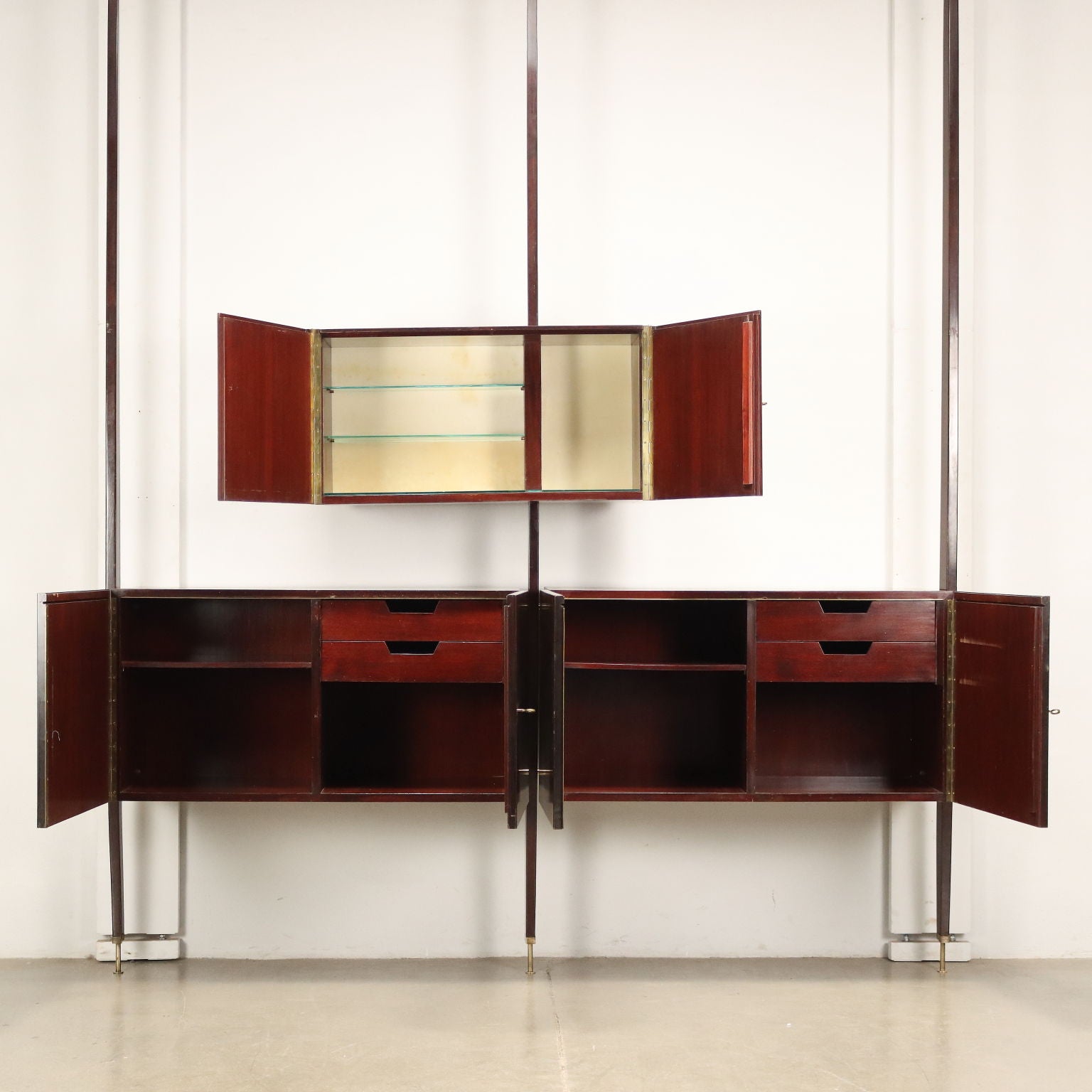 Vintage Wall Cabinet Beech Veneer Italy 1960s | Modernism  Bookcases