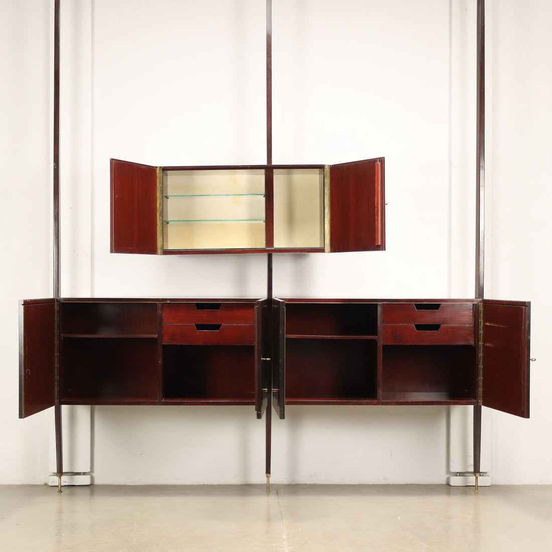 Vintage Wall Cabinet Beech Veneer Italy 1960s | Modernism  Bookcases