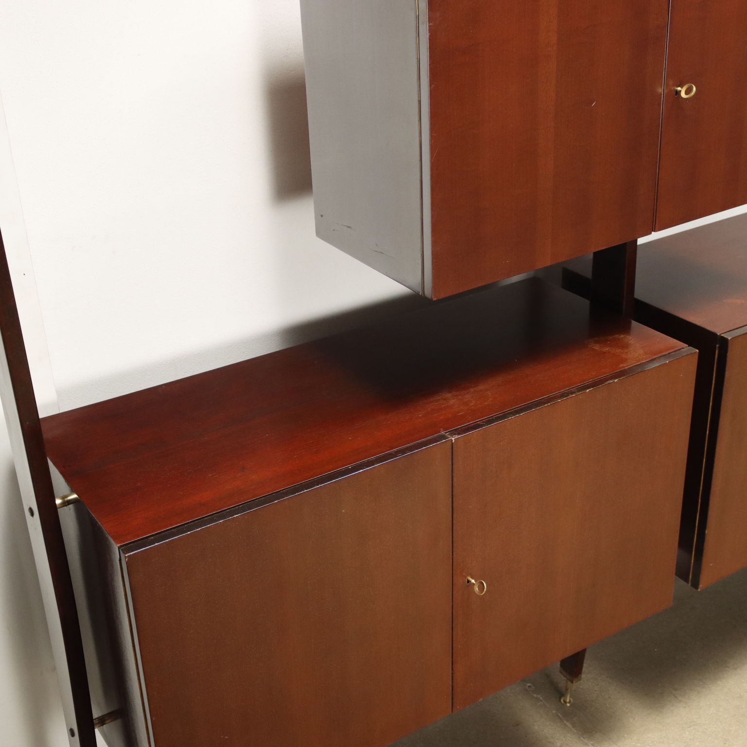 Vintage Wall Cabinet Beech Veneer Italy 1960s | Modernism  Bookcases