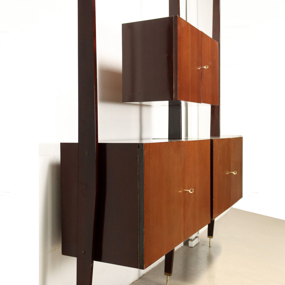 Vintage Wall Cabinet Beech Veneer Italy 1960s | Modernism  Bookcases