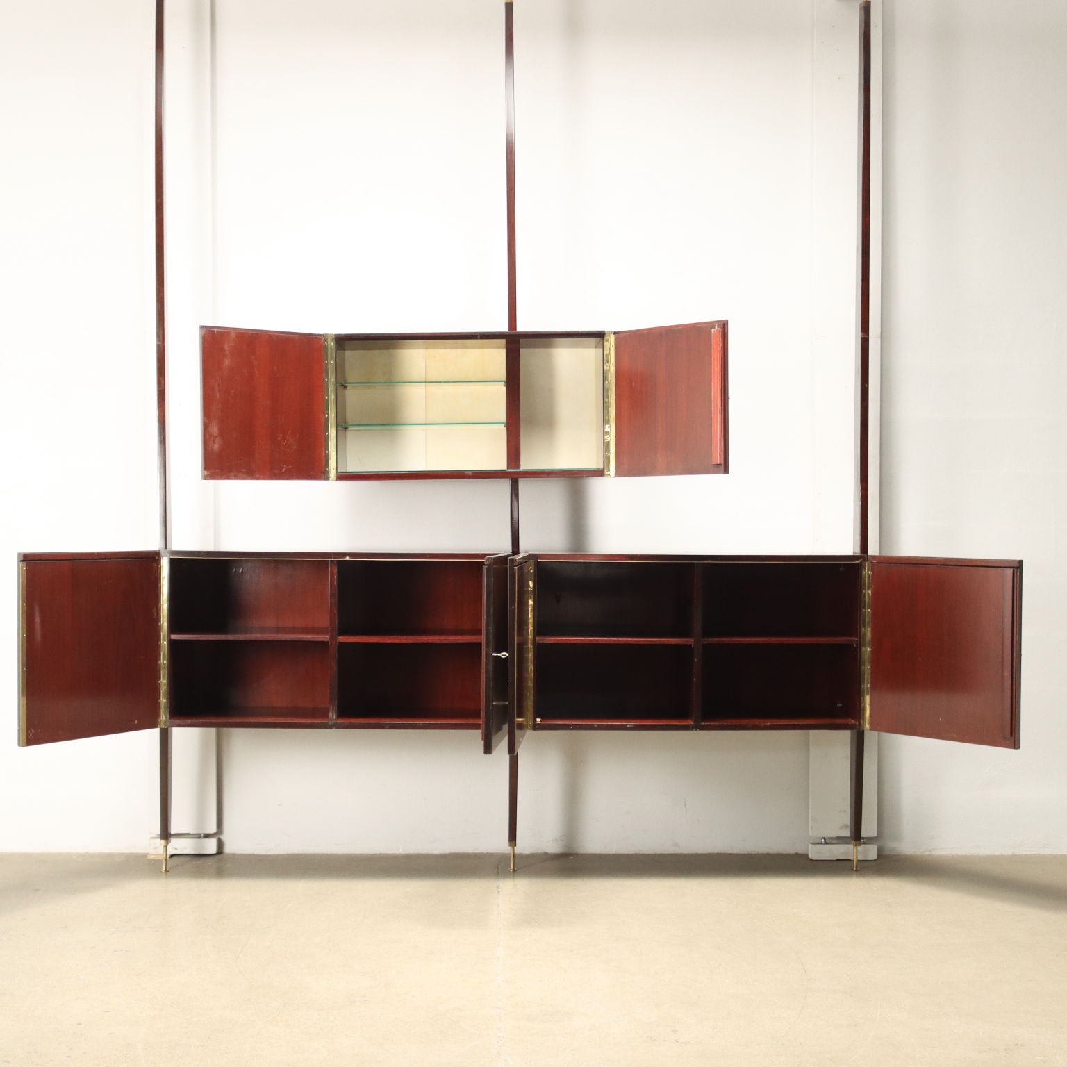 Vintage Wall Cabinet Beech Veneer Italy 1960s | Modernism  Bookcases