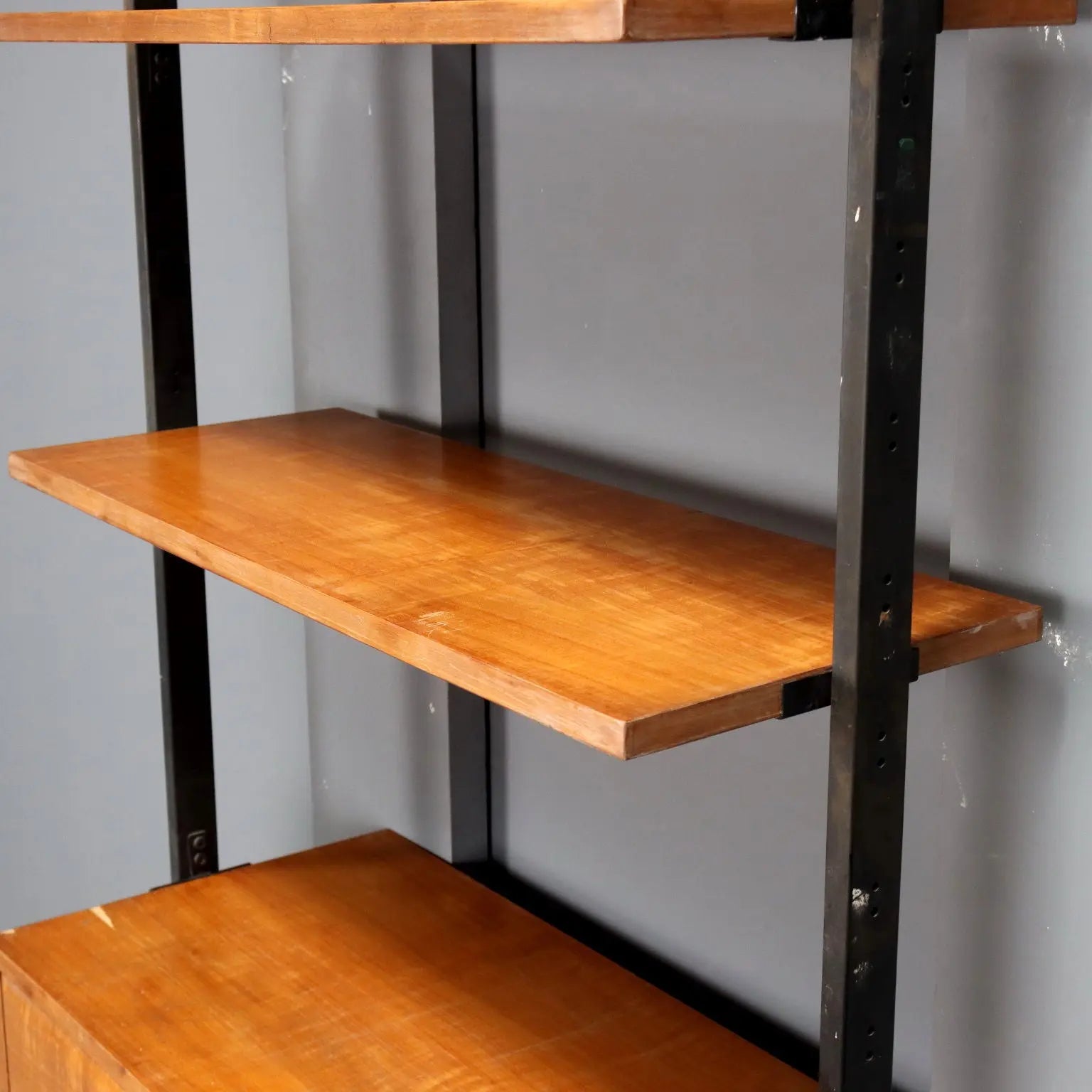 Vintage Bookcase Mahogany Veneer Design Italy 1950s-1960s