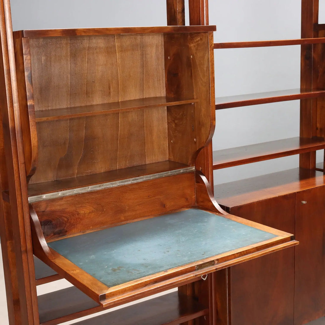 Vintage Bookcase Walnut with Shelves Design Italy 1940s-1950s | Modernism | Bookcases