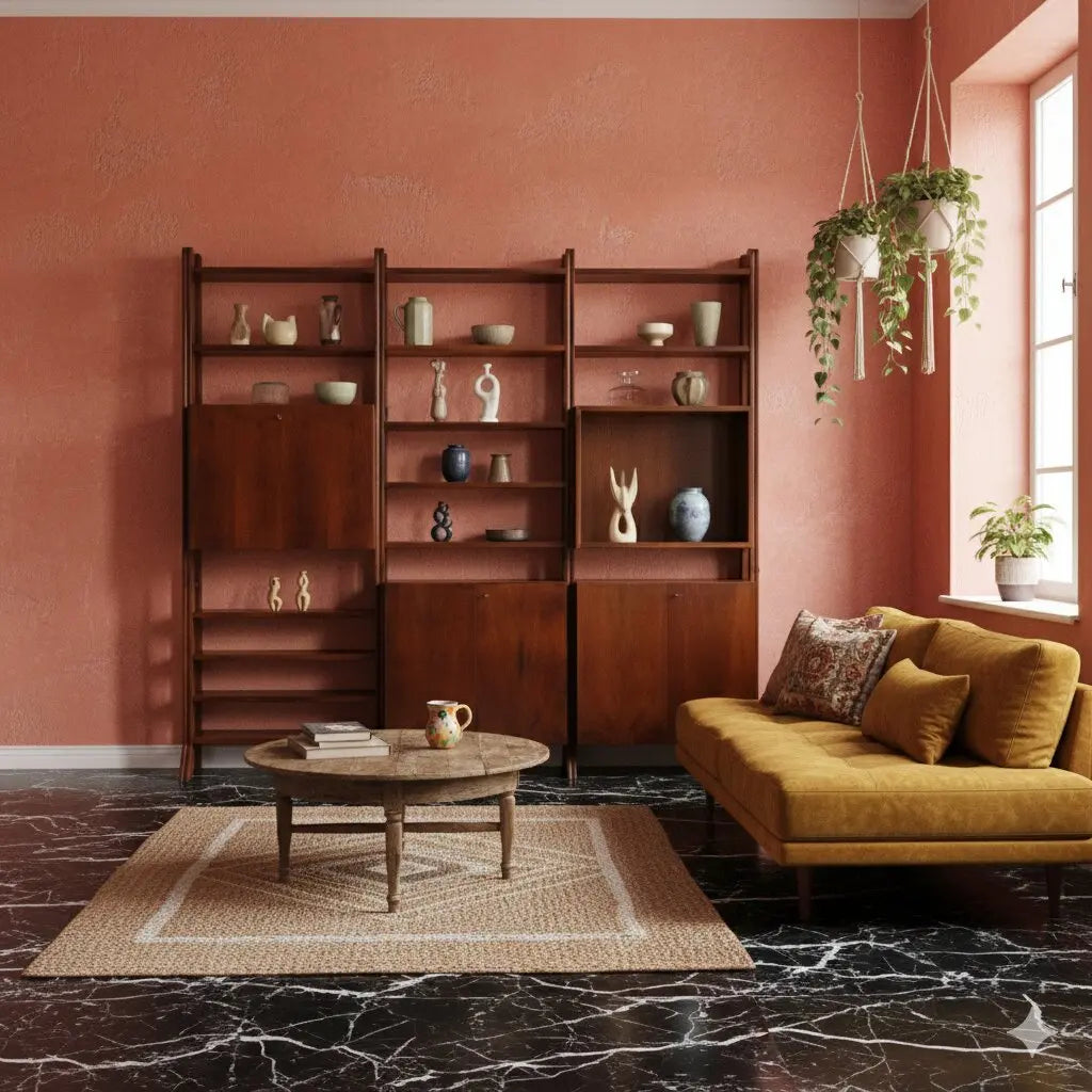 Vintage Bookcase Walnut with Shelves Design Italy 1940s-1950s | Modernism | Bookcases