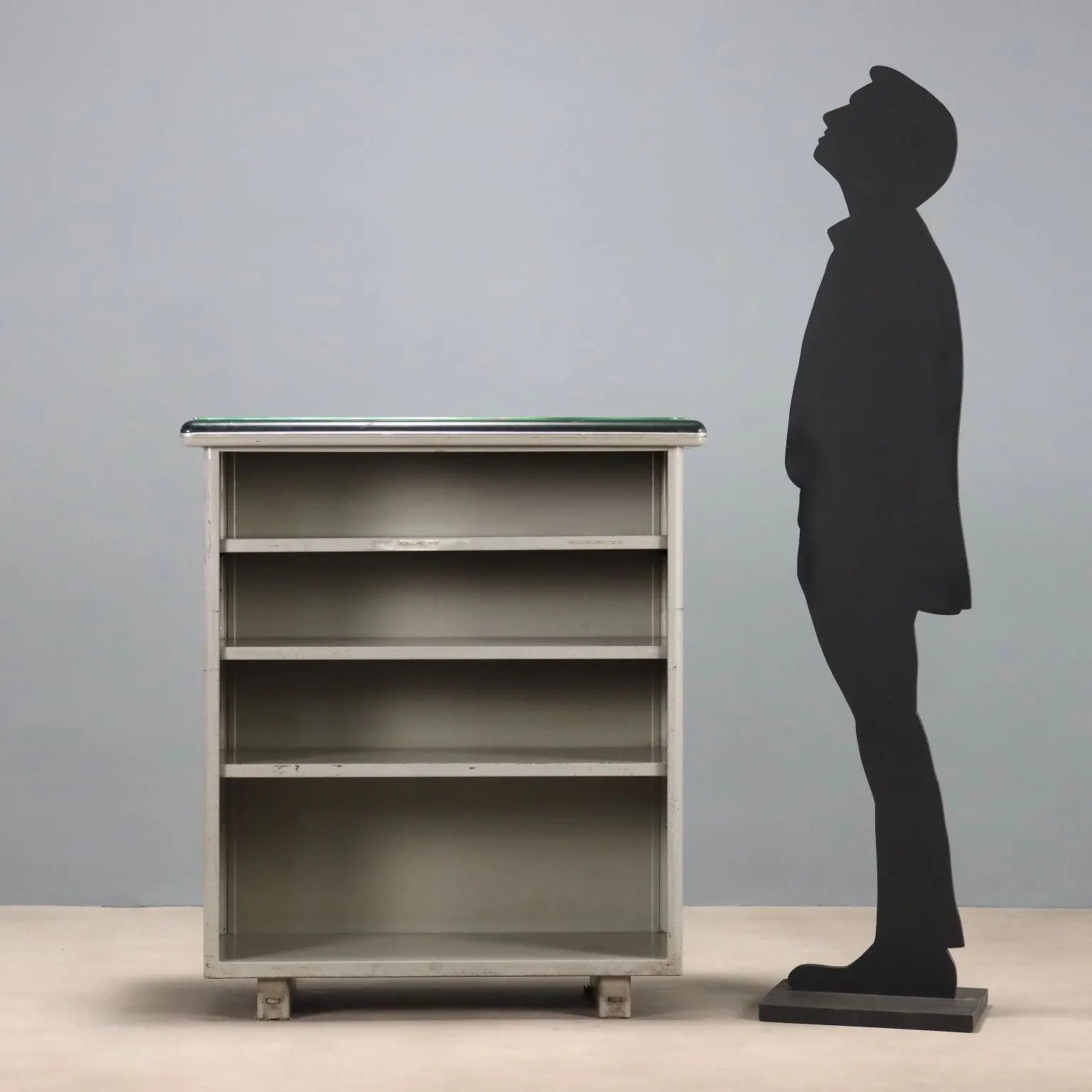 1960s Metal Bookcase with Adjustable Shelves