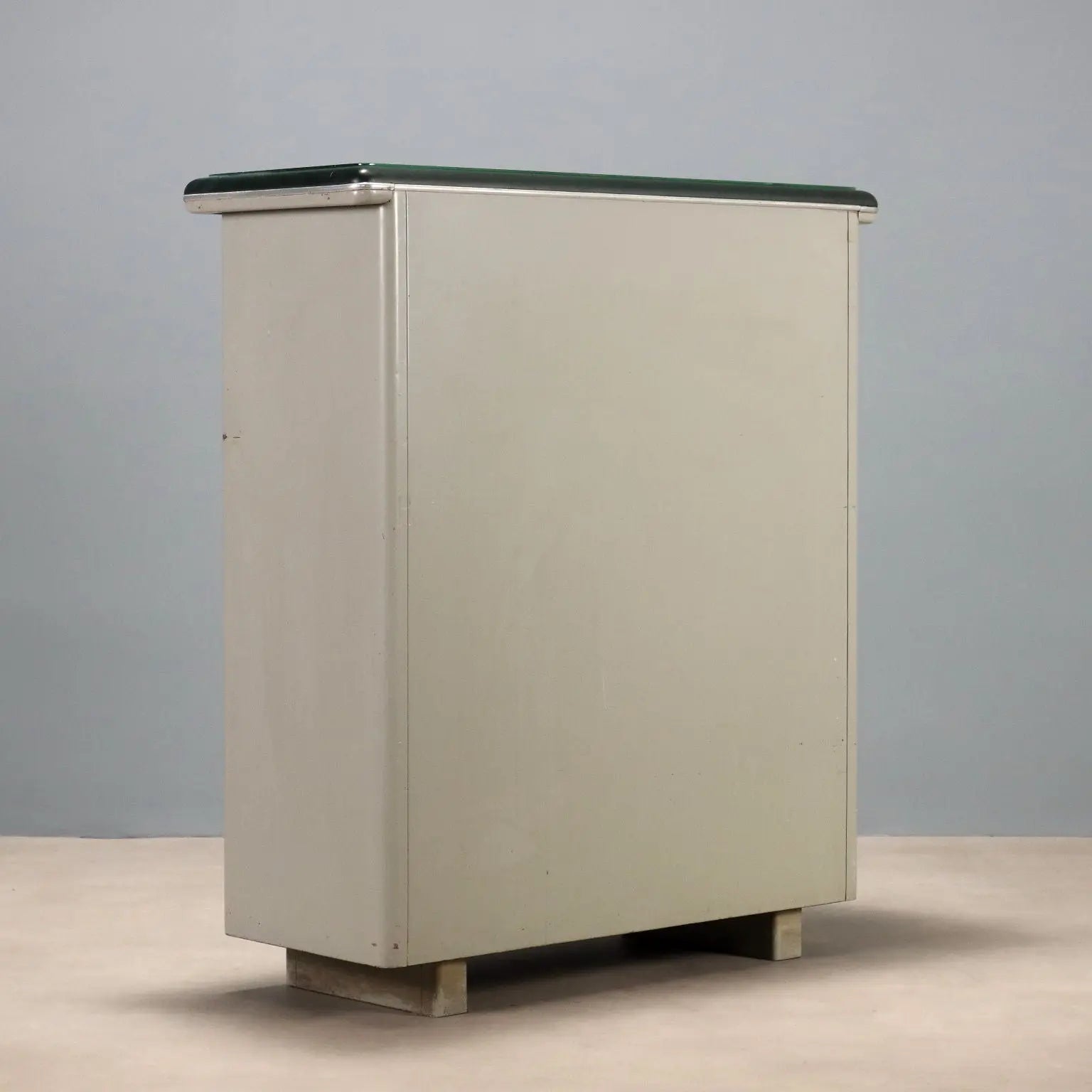 Vintage Small Bookcase Metal Leatherette Glass Design 1960s | Modernism | Bookcases