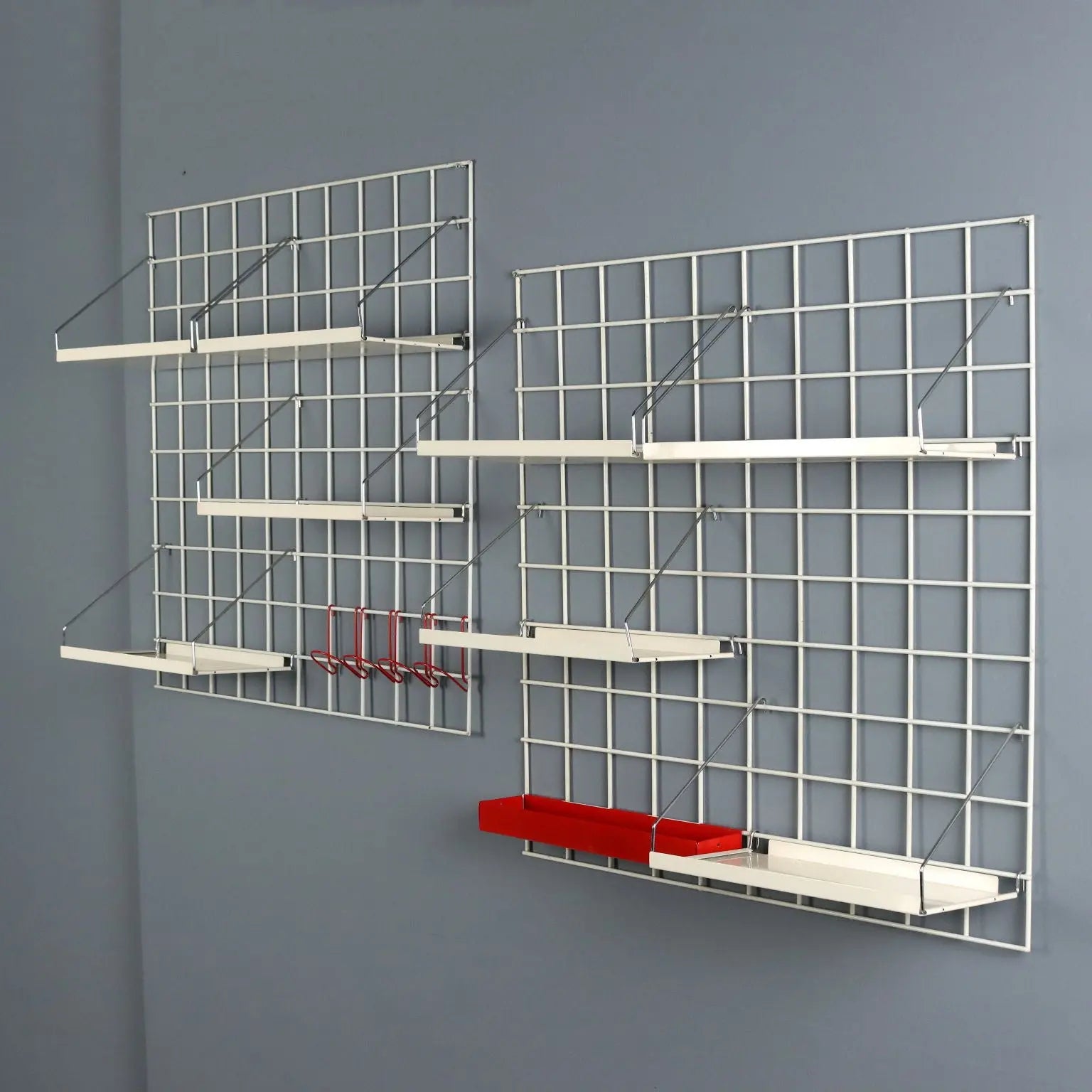 Vintage Modular Wall System Adjustable Shelves Design 1970s