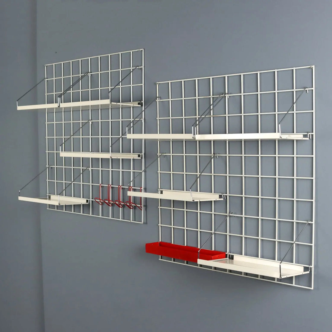 Vintage Modular Wall System Adjustable Shelves Design 1970s