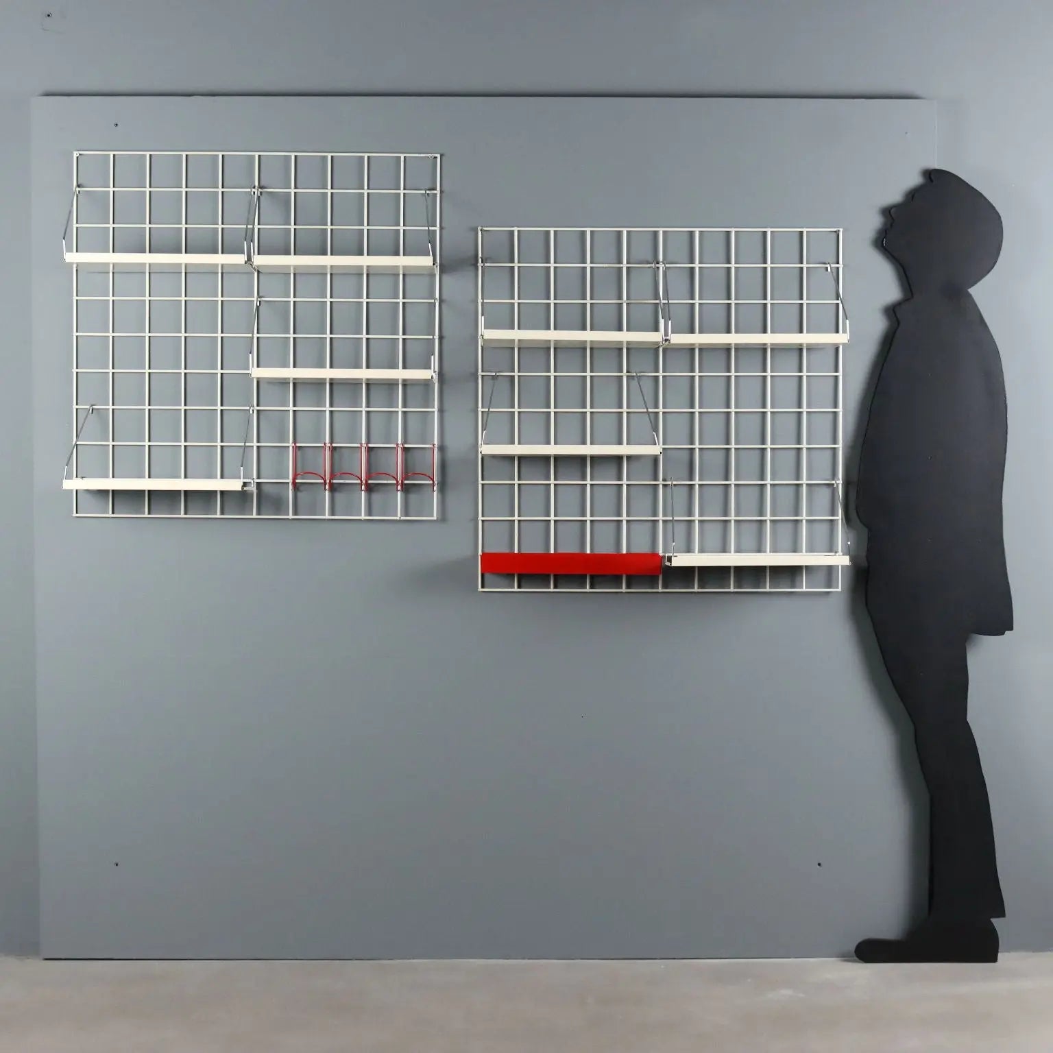 Vintage Modular Wall System Adjustable Shelves Design 1970s